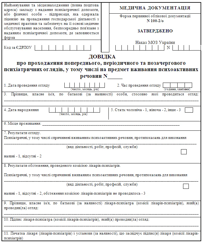 як виглядає довідка 100 2